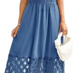 Simplee Womens 2025 Summer Boho Maxi Dress V Neck Empire Waist Long Flowy Dresses with Pockets