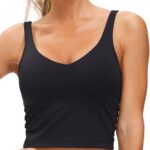 THE GYM PEOPLE Womens' Sports Bra Longline Wirefree Padded with Medium Support